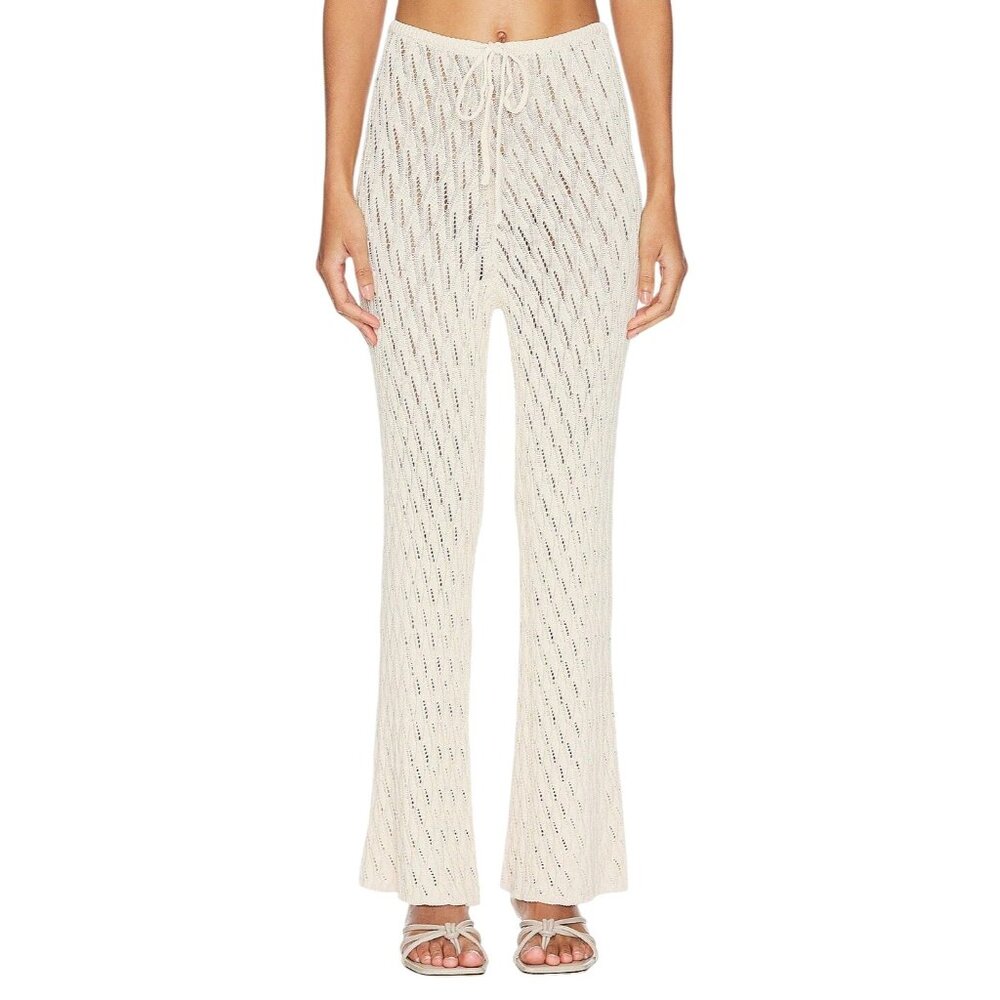 SNDYS Claire Pants in Natural XX-Small New Womens Cream Crochet Coverup